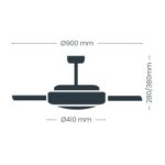 Ventilador LED Night Eco S con aspas retráctiles – Silencio total y diseño elegante en negro - Imagen 4