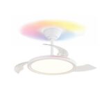 Ventilador LED Rexus RGB con aspas retráctiles – Iluminación decorativa y confort inteligente