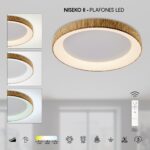 NISEKO II * PLAFÓN LED 30W D.38CM MADERA - Imagen 4