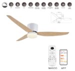 Ventilador de Techo LED NAOMI-XXL Madera DC 40W Ø132 cm - Imagen 2